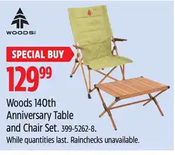 Canadian Tire Woods 140th Anniversary Table and Chair Set offer