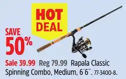 Canadian Tire Rapala Classic Spinning Combo, Medium, 6´6˝ offer