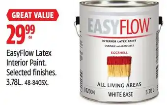 Canadian Tire EasyFlow Latex Interior Paint. Selected finishes offer