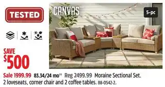 Canadian Tire Moraine Sectional Set offer