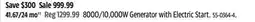 Canadian Tire Champion 8000/10,000W Generator with Electric Start offer
