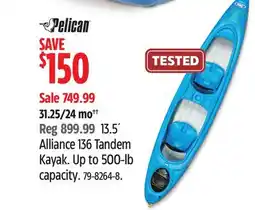 Canadian Tire Pelican 13.5' Alliance 136 Tandem Kayak offer