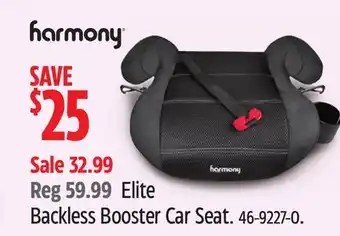 Canadian Tire Harmony Elite Backless Booster Car Seat offer