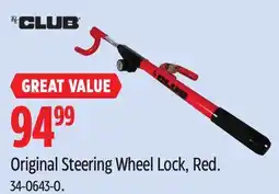 Canadian Tire The-club Original Steering Wheel Lock, Red offer