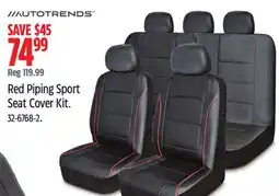 Canadian Tire Autotrends Red Piping Sport Seat Cover Kit offer