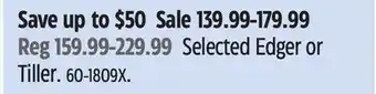 Canadian Tire Selected Edger or Tiller offer
