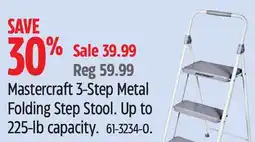 Canadian Tire Mastercraft 3-Step Metal Folding Step Stool offer