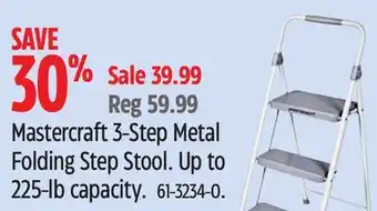 Canadian Tire Mastercraft 3-Step Metal Folding Step Stool offer