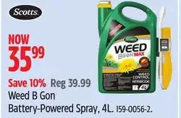Canadian Tire Scotts Weed B Gon Battery-Powered Spray offer