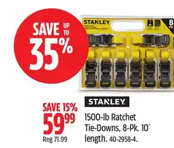 Canadian Tire STANLEY 1500-lb Ratchet Tie-Downs, 8-Pk. 10´ length offer