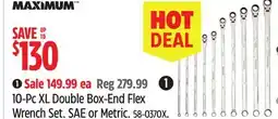 Canadian Tire Maximum 10-Pc XL Double Box-End Flex Wrench Set offer