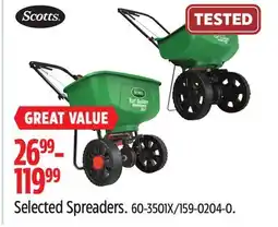 Canadian Tire Scotts Selected Spreaders offer