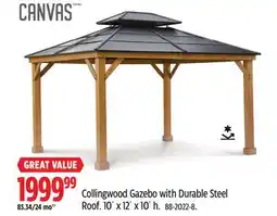 Canadian Tire Canvas Collingwood Gazebo with Durable Steel Roof offer