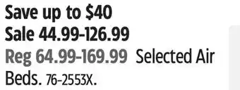 Canadian Tire Coleman Selected Air Beds offer