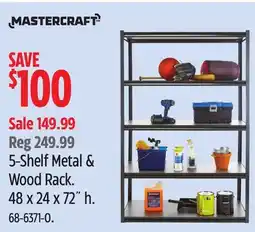 Canadian Tire Mastercraft 5-Shelf Metal & Wood Rack offer