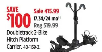 Canadian Tire Doubletrack 2-Bike Hitch Platform Carrier offer