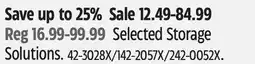 Canadian Tire type A Selected Storage Solutions offer