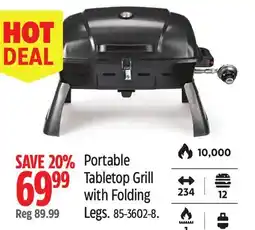 Canadian Tire Portable Tabletop Grill with Folding Legs offer