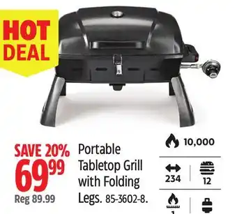 Canadian Tire Portable Tabletop Grill with Folding Legs offer