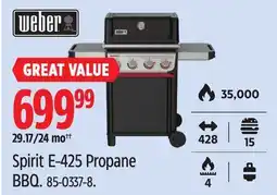 Canadian Tire Weber Spirit E-425 Propane BBQ offer