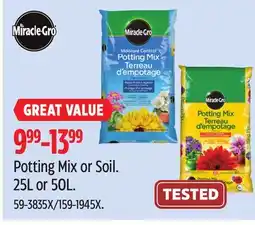 Canadian Tire Miracle Gro Potting Mix or Soil offer