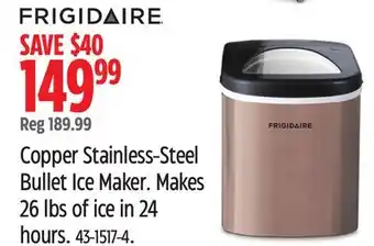 Canadian Tire Frigidaire Copper Stainless-Steel Bullet Ice Maker offer