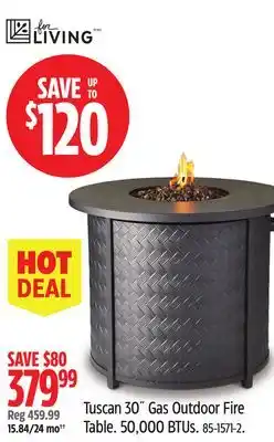 Canadian Tire For Living Gas Outdoor Fire Table 50000 btus offer