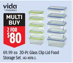 Canadian Tire 20-Pc Glass Clip Lid Food Storage Set offer