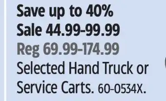 Canadian Tire Olympia Selected Hand Truck or Service Carts offer