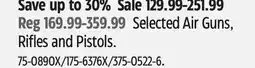 Canadian Tire Selected Air Guns, Rifles and Pistols offer