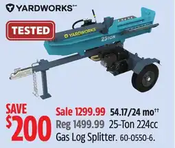 Canadian Tire Yardworks 25-Ton 224cc Gas Log Splitter offer