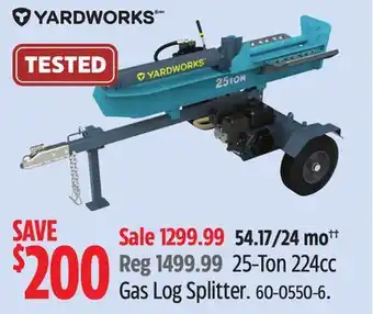 Canadian Tire Yardworks 25-Ton 224cc Gas Log Splitter offer