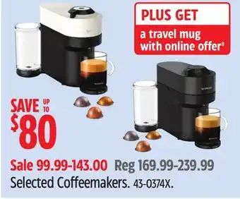 Canadian Tire Nespresso Selected Coffeemakers offer