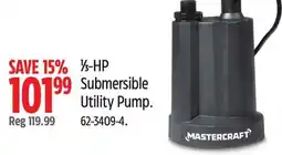Canadian Tire Mastercraft 1⁄3-HP Submersible Utility Pump offer