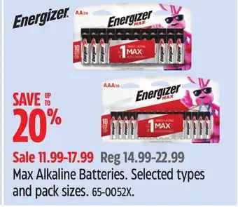 Canadian Tire Energizer Max Alkaline Batteries offer