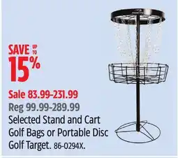 Canadian Tire Powerbilt Selected Stand and Cart Golf Bags or Portable Disc Golf Target offer
