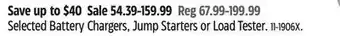 Canadian Tire Motomaster Selected Battery Chargers, Jump Starters or Load Tester offer