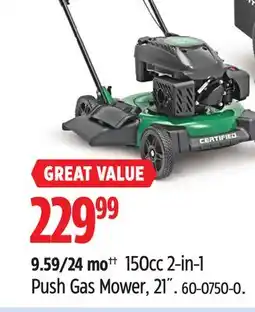 Canadian Tire Certified 150cc 2-in-1 Push Gas Mower, 21˝ offer