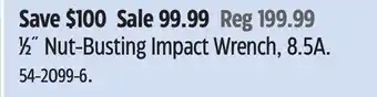Canadian Tire MAXIMUM 1⁄2˝ Nut-Busting Impact Wrench, 8.5A offer