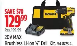 Canadian Tire Dewalt 20V MAX Brushless Li-Ion 1⁄2˝ Drill Kit offer