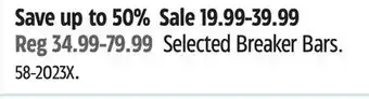 Canadian Tire NOMA Selected Breaker Bars offer