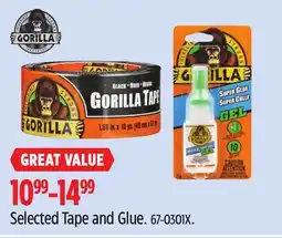 Canadian Tire Gorilla Selected Tape and Glue offer