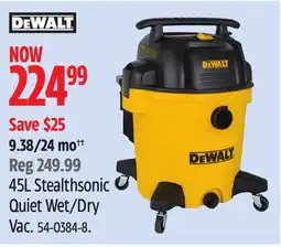 Canadian Tire DEWALT 45L Stealthsonic Quiet Wet/Dry Vac offer