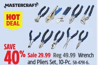 Canadian Tire Mastercraft Wrench and Pliers Set, 10-Pc offer