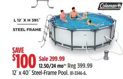 Canadian Tire Coleman 12´ x 40˝ Steel-Frame Pool offer
