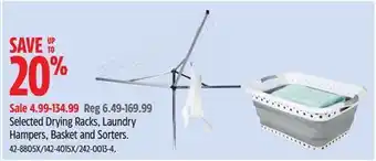 Canadian Tire Selected Drying Racks, Laundry Hampers, Basket and Sorters offer