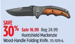 Canadian Tire Huntshield Mackenzie Wood-Handle Folding Knife offer