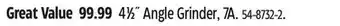 Canadian Tire Dewalt 41⁄2˝ Angle Grinder, 7A offer