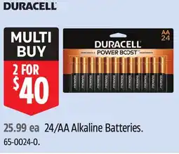 Canadian Tire Duracell 24/AA Alkaline Batteries offer