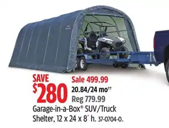 Canadian Tire Garage-in-a-Box SUV/Truck Shelter, 12 x 24 x 8´ h offer
